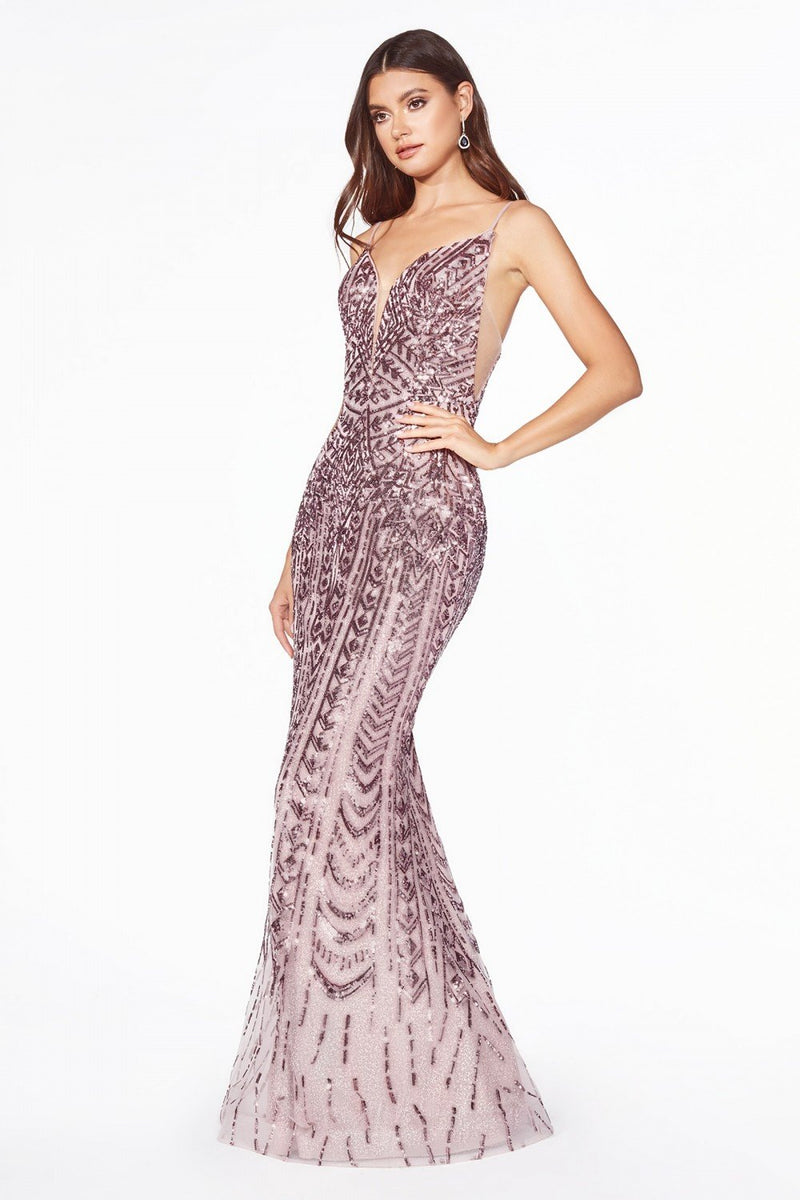 V-Neck Spaghetti Strap Mermaid Prom Dress CDCR843