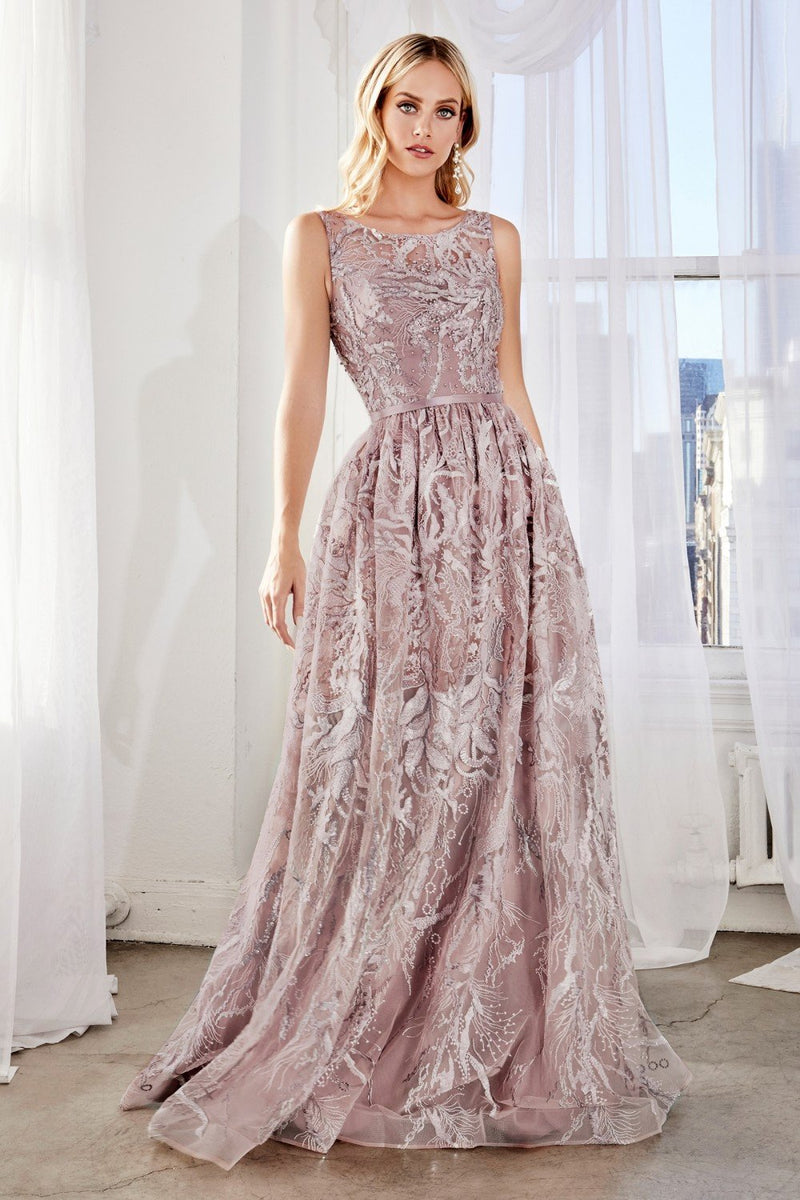 Scoop Neck Lace A-Line Prom Dress CDCR852