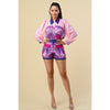 [SET] Printed Button Front Top & Shorts