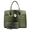 Ostrich Embossed Large Satchel Set