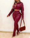 AH7830 2 piece Faux Leather set