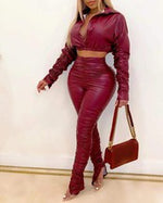 AH7830 2 piece Faux Leather set