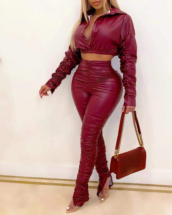 AH7830 2 piece Faux Leather set