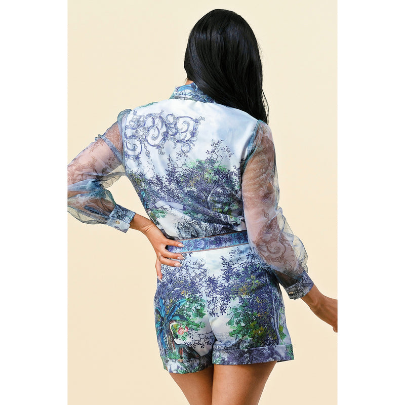[Set] Mesh Top & Mini Shorts