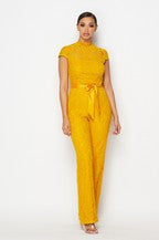 SLEEVELESS LACE JUMPSUIT