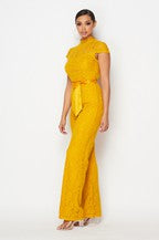 SLEEVELESS LACE JUMPSUIT