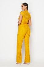 SLEEVELESS LACE JUMPSUIT