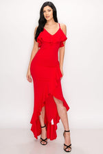 High low ruffle dress