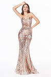 Sequined Mermaid Shape Long Dress CDJ9099