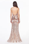 Sequined Mermaid Shape Long Dress CDJ9099