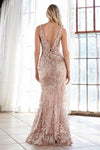 Illusion V-Neck Sequined Mermaid Prom Dress CDJ9646