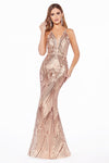 Sequined Mermaid V-Neck Dress CDJ9665