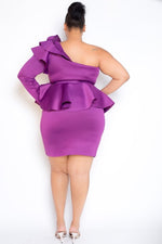 One shoulder Ruffle dress