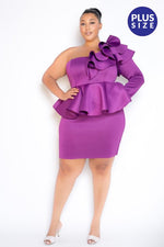 One shoulder Ruffle dress