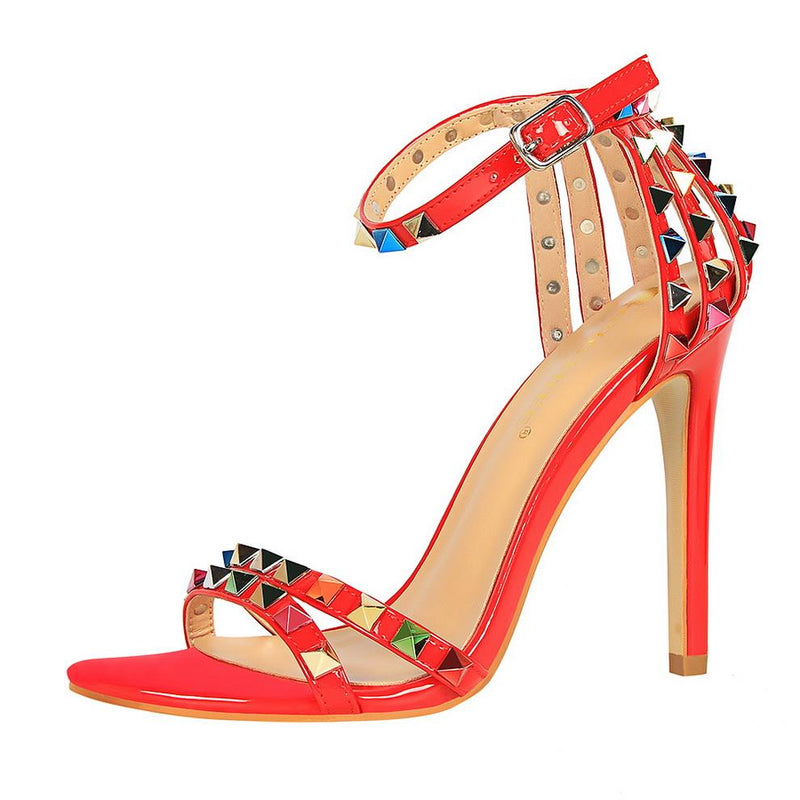 New Charming Women Open Toe Ankle Strap Stiletto High Heel Dress Sandals Elegant Wedding Party Shoes
