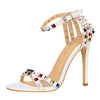 New Charming Women Open Toe Ankle Strap Stiletto High Heel Dress Sandals Elegant Wedding Party Shoes